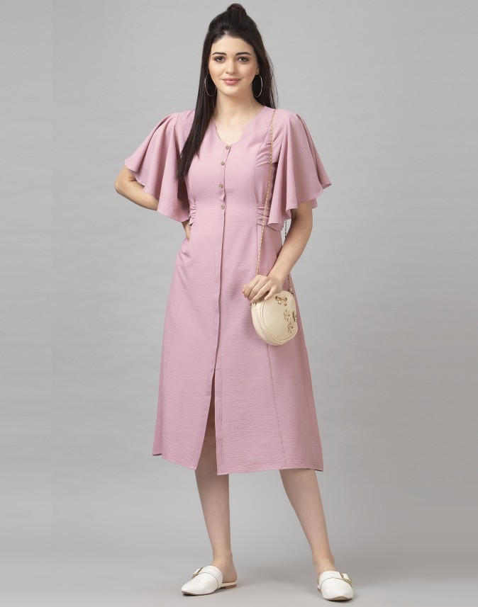 Selvia Women A-line Pink Dress - Buy ...